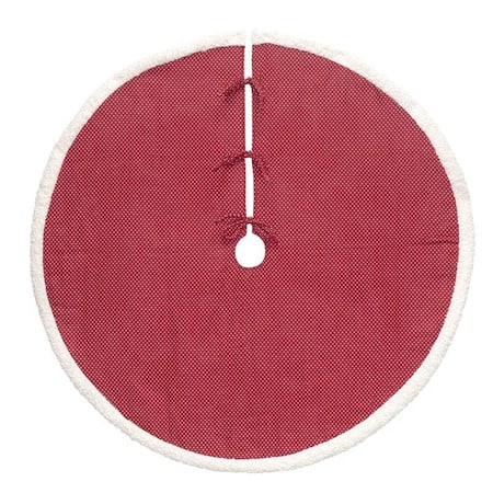 Dyno Dyno Red/White Dot Sherpa Edge Tree Skirt 48 in. 2488056-1